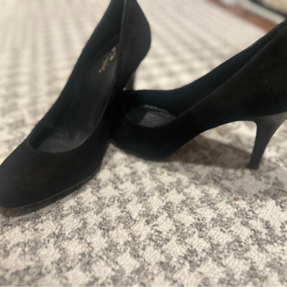 Cole Haan- black microsuede heels